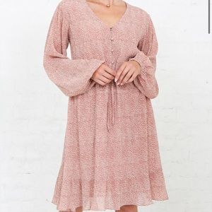 Mika Rose Emory in Pale Blush Abstract Dress